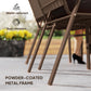 Stackable Outdoor Dining Chairs Set of 4, for Patio, Balcony, Deck, Garden, Dark Brown