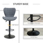 Bar Stools Set of 2, Adjustable Height Swivel Bar Chairs, Linen-feel Fabric Upholstered Kitchen Counter Stools with Wide Seat, Back and Footrest, Grey