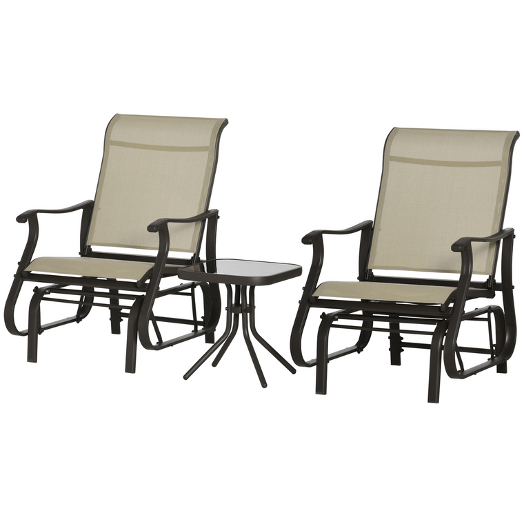 3-Piece Gliding Rocking Chair & Tea Table Set