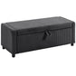 Storage Ottoman, Upholstered Corduroy End of Bed Bench with Thick Padding, Storage Bench for Bedroom, Dark Grey