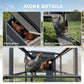 Large Chicken Coop, Wooden Hen House with Covered Run, Nesting Box, Pull-Out Tray, Opening Asphalt Roof