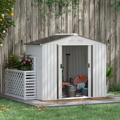 7' x 4' x 6' Tool Shed with Double Doors and Foundation Kit