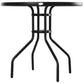 31.5'' Round Bistro Table Outdoor Dining Coffee Table w/ Tempered Glass Top Patio Garden Side Table Weather-resistant