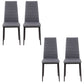Modern Dining Chairs Set of 4, Upholstered Linen Fabric Kitchen Chairs with Channel Tufting and Metal Legs for Living Room, Dining Room, Bedroom, Grey
