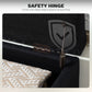 Storage Ottoman, Linen Fabric End of Bed Bench with Button Tufted Storage Bench for Bedroom, Black