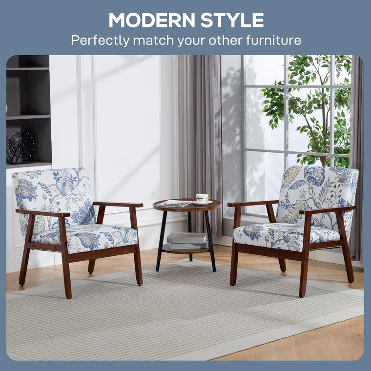 Upholstered Accent Chairs Set of 2 - Multicolored