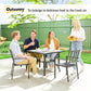 Outdoor Dining Table for 4, Square Patio Table with Umbrella Hole, Shelf, Faux Wood Top for Garden, Backyard, Grey