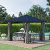 10' x 10' Black Hardtop Gazebo with PC Board Roof