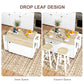 Kitchen Island with Storage, Rolling Kitchen Cart with Foldable Drop Leaf, Power Outlet and USB Ports, White
