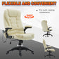 Heated Massage Executive Office Chair, Ergonomic High Back Swivel Computer Chair with Vibration, Beige