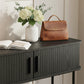 Mid-Century Entryway Table, Narrow Console Table with Storage Compartments for Behind Couch, Living Room, Black