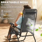 Zero Gravity Chair Set of 2 Patio Chair with Side Table Cupholders and Pillows for Pool, Backyard, Lawn, Blue