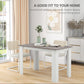 47" Kitchen Table for 4-6 People, Dining Table with Wood Effect for Dining Room, Grey