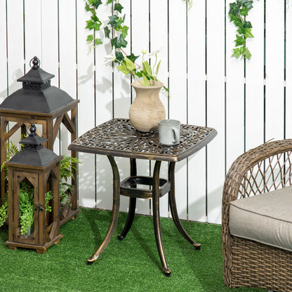21" Aluminum Side Table with Umbrella Hole