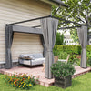 10' x 10' Light Grey Retractable Pergola with Sidewalls