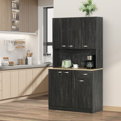 71" Buffet with Hutch and Microwave Stand