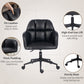 Swivel Office Chair, Faux Leather Desk Chair with Adjustable Height for Living Room, Bedroom, Study, Black