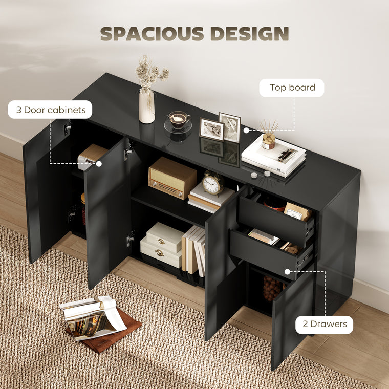 Coffee Bar Cabinet with Push-Open Doors