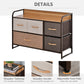 5-Bin Dresser Storage Tower Cabinet Organizer Unit, Easy Pull Fabric Bins with Metal Frame for Bedroom