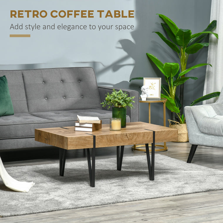 Rustic Coffee Table with Steel Hairpin Legs