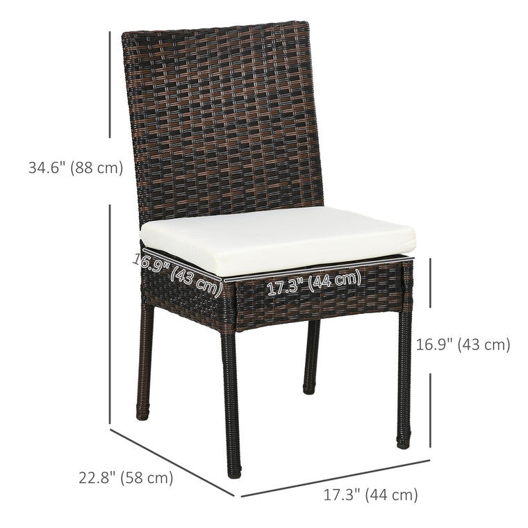 PE Rattan Outdoor Dining Chairs with Cushion