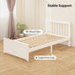 Pine Twin Bed Frame, Wood Storage Bed Frame with Drawers, Wood Slat Support, No Box Spring Needed, Easy Assembly, White