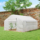 Walk-in Tunnel Greenhouse with Galvanized Steel Frame and Windows, Garden Planting Warm House, 13' x 10' x 6.5' , White