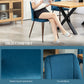 Upholstered Dining Chairs Set of 4, Velvet Accent Chair with Back and Wood-grain Steel Leg for Kitchen, Dark Blue