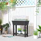 41L Self Watering Raised Garden Bed w/ Ventilation Transparent Lid Greenhouse, Planter Box w/ Storage Shelf, Black