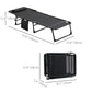 Outdoor Folding Chaise Lounge, Reclining Lounge Chair with Adjustable Backrest and Removable Pillow, Black