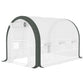 Upgraded Tunnel Greenhouse Green House with Mesh Door and Windows, 6 Plant Labels and Gloves, White