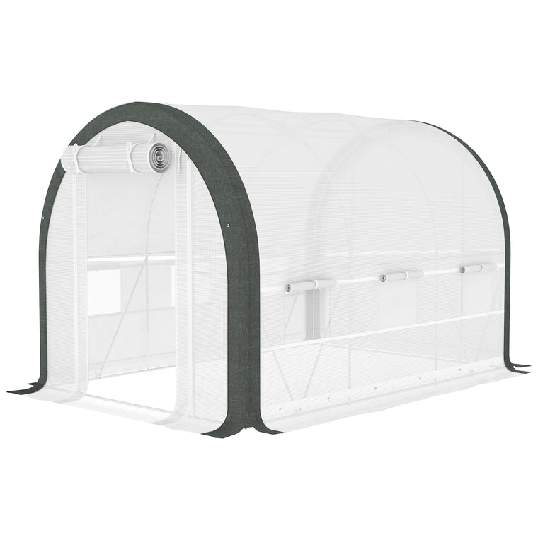 Tunnel Greenhouse with Mesh Door & Windows