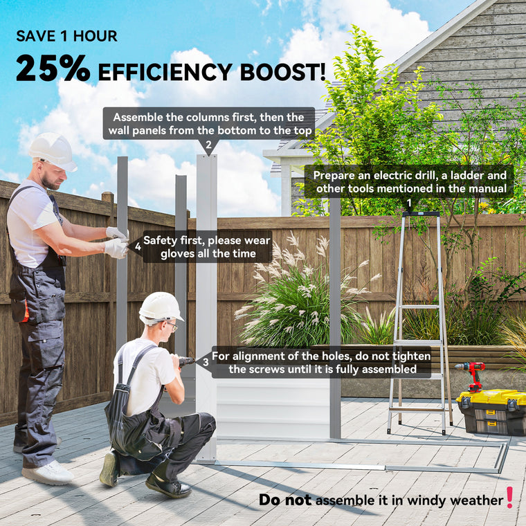 7.7' x 6.5' Metal Garden Shed with Ventilation