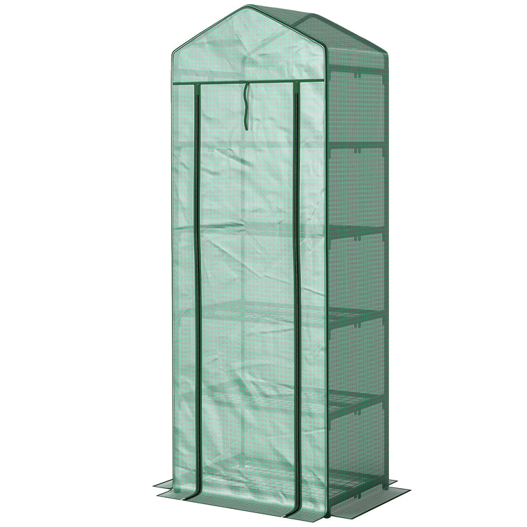 27.25" x 76" 5-Tier Mini Greenhouse with Steel Frame