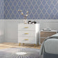 3 Drawer Cabinet, Drawer Chest for Bedroom, Chest of Drawers with Aluminium Legs and Gold Handles, White