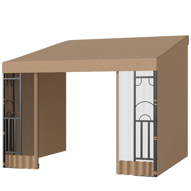 10' x 10' UV-Resistant Wall Pergola with Curtains