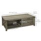 Farmhouse Coffee Table with Drawer and Storage Shelf, Rustic Center Table for Living Room, Meeting Room, Grey