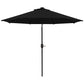 9ft Solar Patio Umbrella Outdoor Sunshade 24 LED Lights Tilt Canopy Black