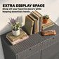 Wicker Outdoor Storage Cabinet with 2 Doors and Drawers, 2-Tier Shelf Rattan Patio Storage Cabinet, Dark Grey