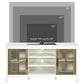 TV Stand for TVs up to 55 Inches, TV Cabinet with Adjustable Shelves and Cable Holes, TV Bench for Living Room, White