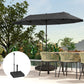 Square Plastic Patio Umbrella Base with Adjustable Wheels, Handle, Outdoor Patio Umbrella Stand, Filled Up to 121lb with Stand, 99lb with Water for Garden Poolside, Black