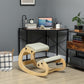 Ergonomic Kneeling Chair, Adjustable Rocking Wood Kneeling Stool, Desk Chair, Improve Posture, Cream White