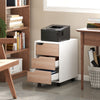 3 Drawer File Cabinet, Mobile Vertical Filing Cabinet with Wheels, Printer Stand with Storage for Home Office, Oak