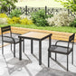 2 Piece Outdoor Dining Chairs with Aluminum Frame, Soft Cushion, for Deck, Garden, Balcony, Poolside, Grey