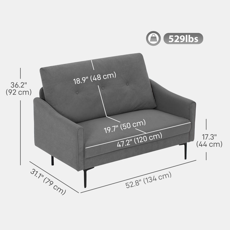 2-Seater Button-Tufted Sofa