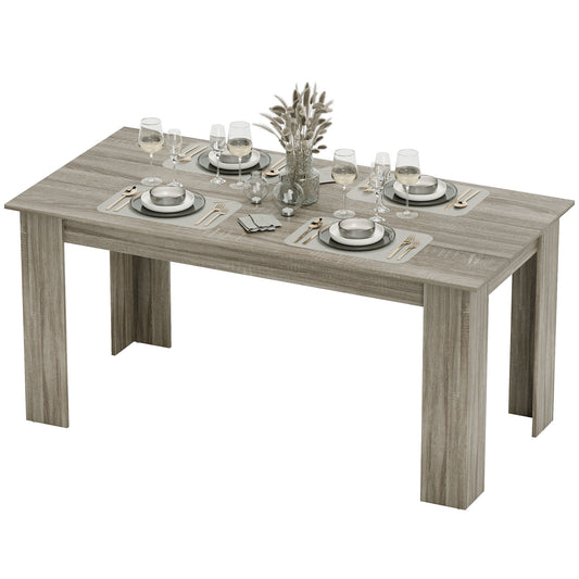 63" Dining Table for 4-6 with Wood Effect - Grey