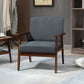 Modern Accent Chairs with Cushioned Seat, Upholstered Linen-Feel Armchair for Bedroom, Living Room, Dark Gray