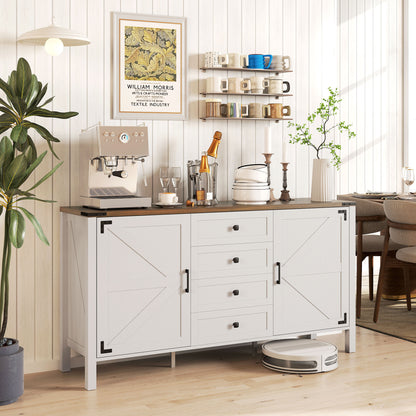 59" Farmhouse Buffet Cabinet with Barn Doors