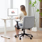 Criss Cross Chair with Flip-up Armrests, Wheels, Wide Office Chair with Adjustable Height, Tilting, Grey