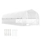 19.5' x 10' x 6.6' Tunnel Greenhouse Outdoor Green House with Roll-up Mesh Sidewalls, Mesh Door, Galvanized Steel, Wind Resistant, White